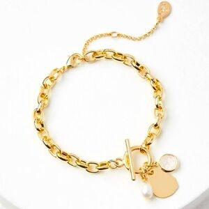NWT * LOFT Toggle Charm Bracelet in Gold